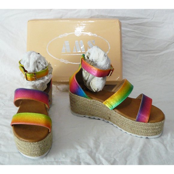 American Mettle RAINBOW EMMA Platform Espadrille 9 - Picture 2 of 2